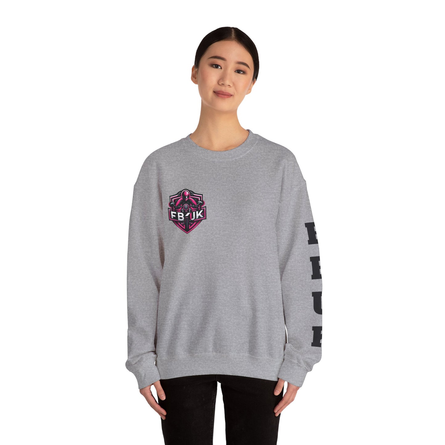 FBUK Unisex Heavy Blend™ Crewneck Sweatshirt - Bold Motorcycle Design for Riders