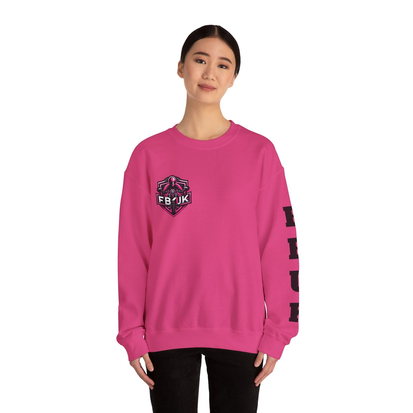 FBUK Unisex Heavy Blend™ Crewneck Sweatshirt - Bold Motorcycle Design for Riders