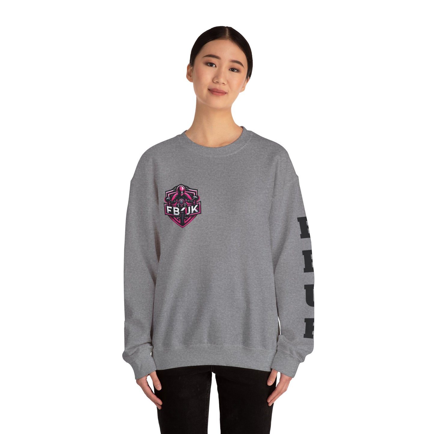 FBUK Unisex Heavy Blend™ Crewneck Sweatshirt - Bold Motorcycle Design for Riders