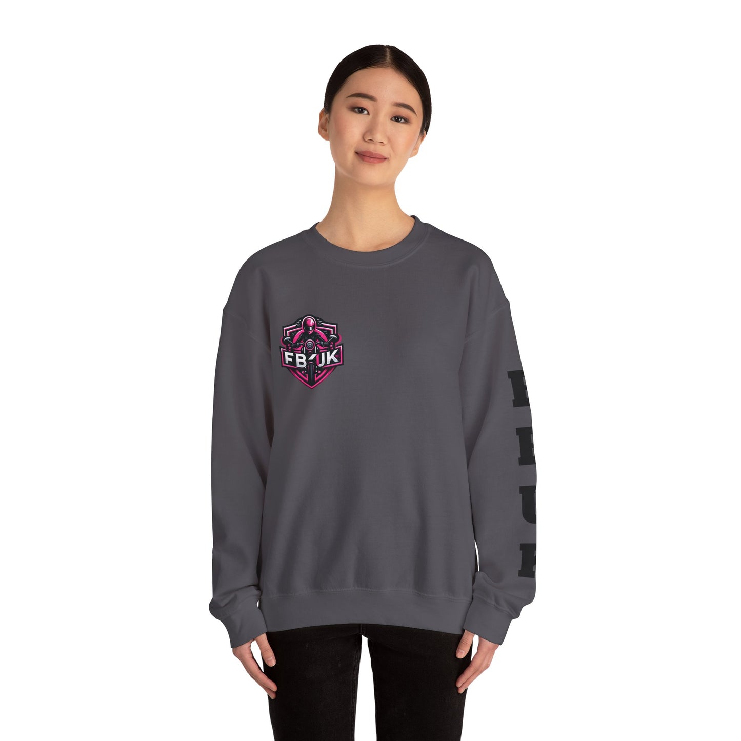 FBUK Unisex Heavy Blend™ Crewneck Sweatshirt - Bold Motorcycle Design for Riders