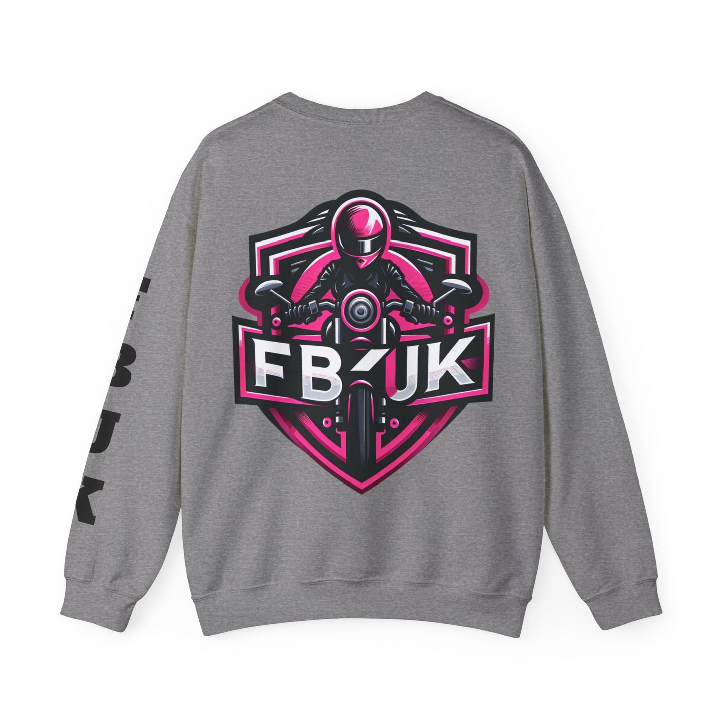 FBUK Unisex Heavy Blend™ Crewneck Sweatshirt - Bold Motorcycle Design for Riders