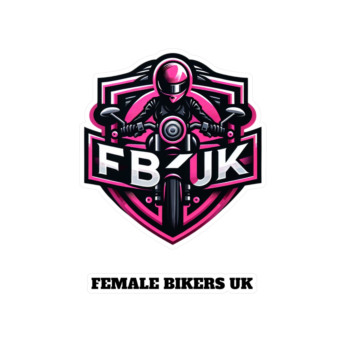 Female Bikers UK Kiss-Cut Vinyl Decals - Bold Motorcycle Sticker for Women Riders