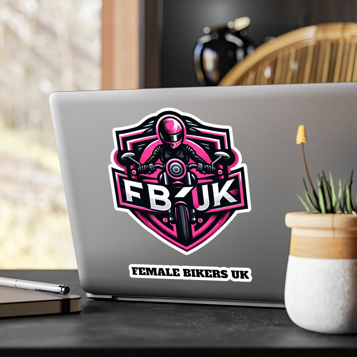 Female Bikers UK Kiss-Cut Vinyl Decals - Bold Motorcycle Sticker for Women Riders